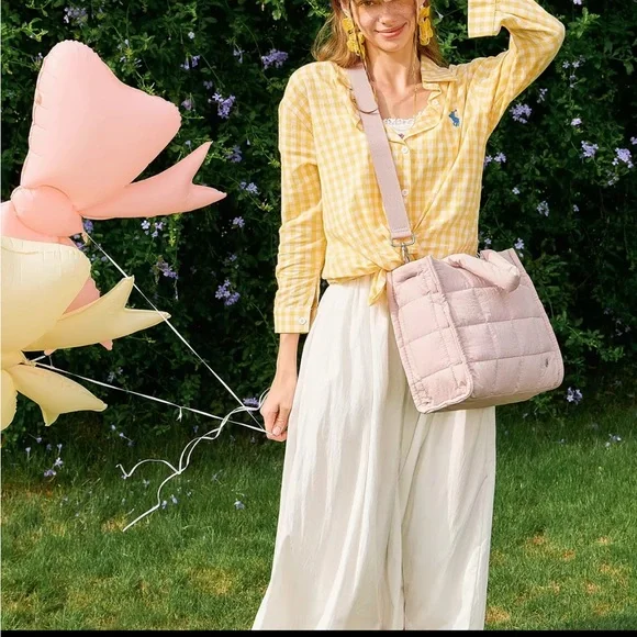 NWT WESTBRONCO BROWN TAN bubble Puffer Tote bag purse Quilted Crossbody - Picture 10 of 10